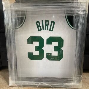 Larry Bird autographed framed jersey- fanatics authenticated